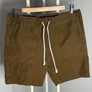 Men's Olive Athletic Drawstring Shorts